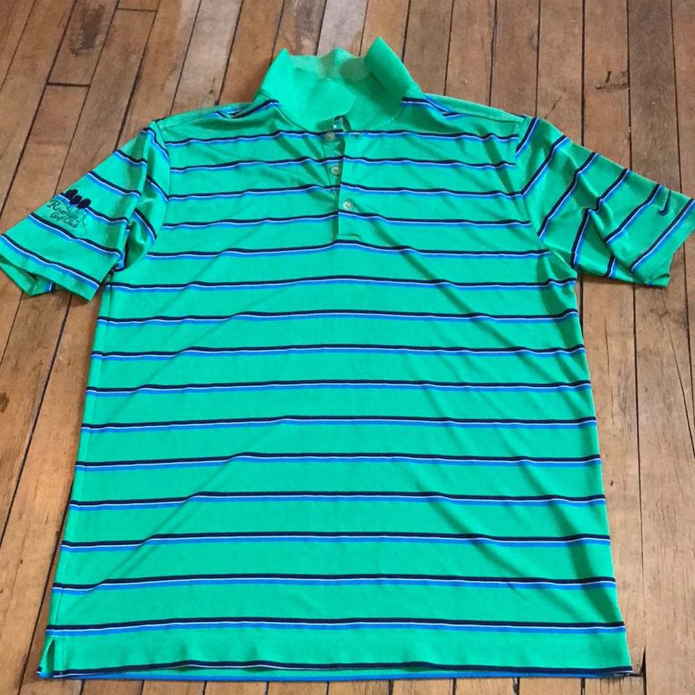 Nike‎ Men's Green and Blue Polo Shirt